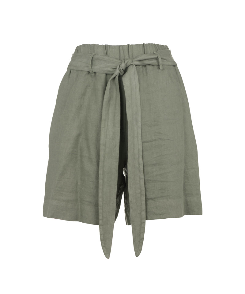 Leinen-Shorts Lisa Khaki M 100% Leinen | Barefoot Living